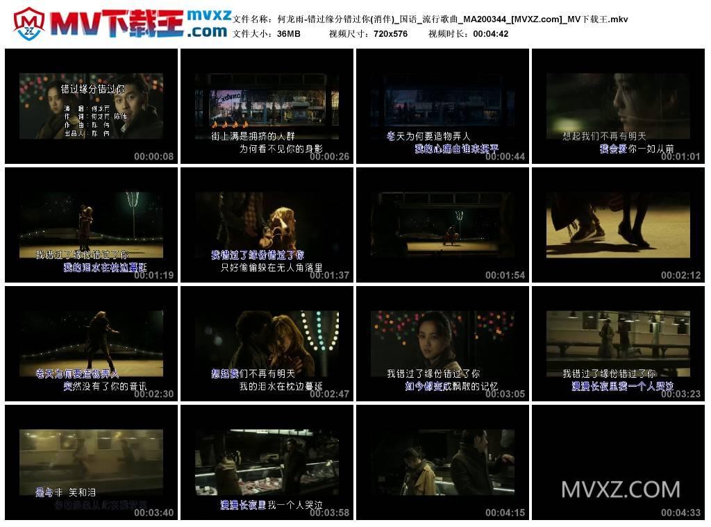 何龙雨-错过缘分错过你(消伴)_国语_流行歌曲_MA200344